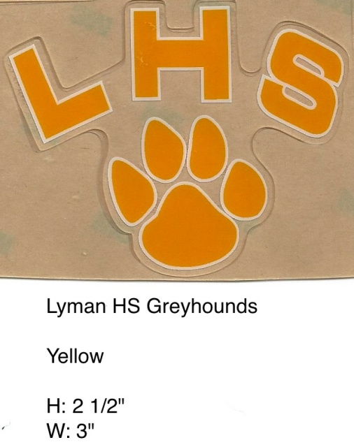 Lyman Grayhounds HS (FL) Yellow LHS dog paw outlined in white